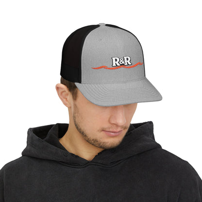 R&R Embroidered Trucker Cap - Retro Wave Snapback Hat