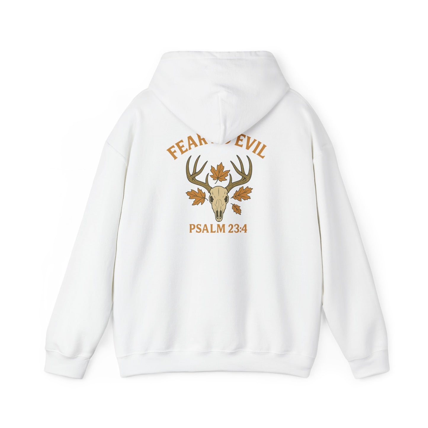 Christian themed hoodie with Psalm 23:4 and antler skull – Rack & River Outdoors