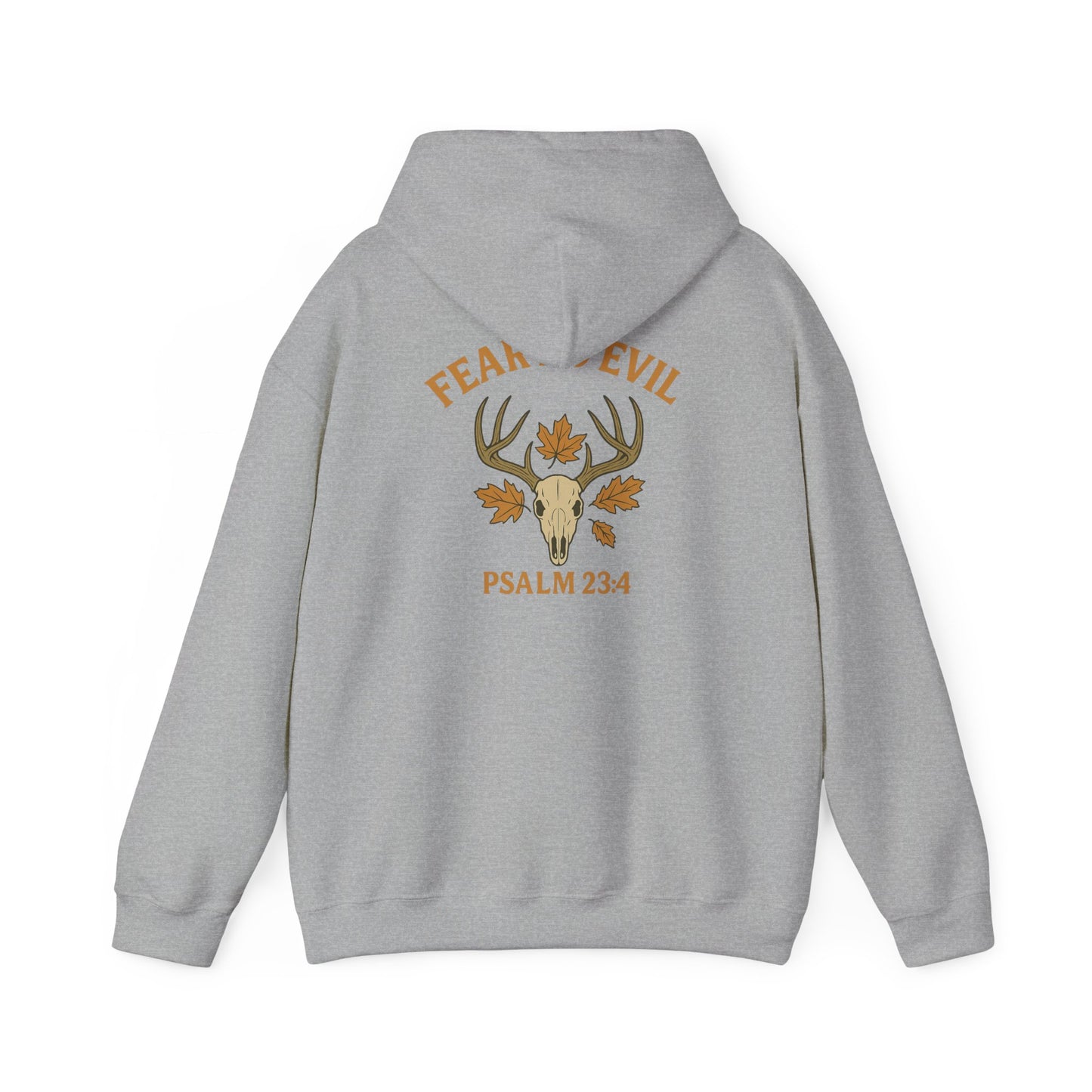 Christian themed hoodie with Psalm 23:4 and antler skull – Rack & River Outdoors