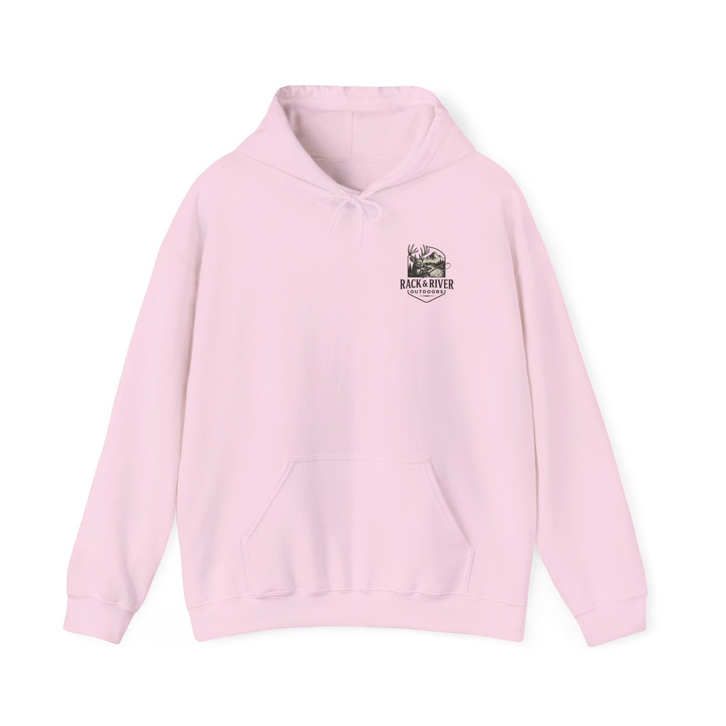 Front view of Fear No Evil Psalm 23 Christian themed hoodie – Rack & River Outdoors