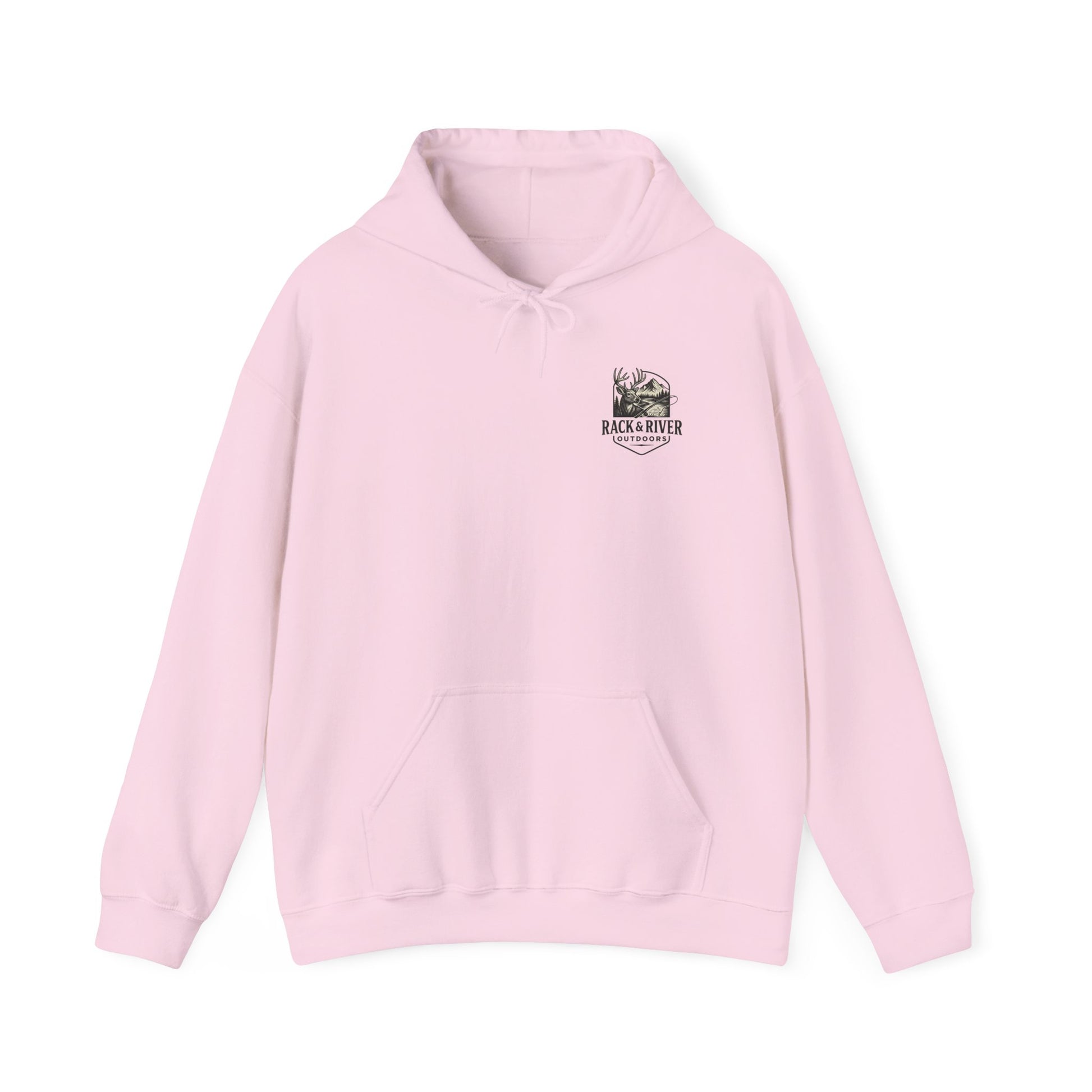 Front view of Fear No Evil Psalm 23 Christian themed hoodie – Rack & River Outdoors