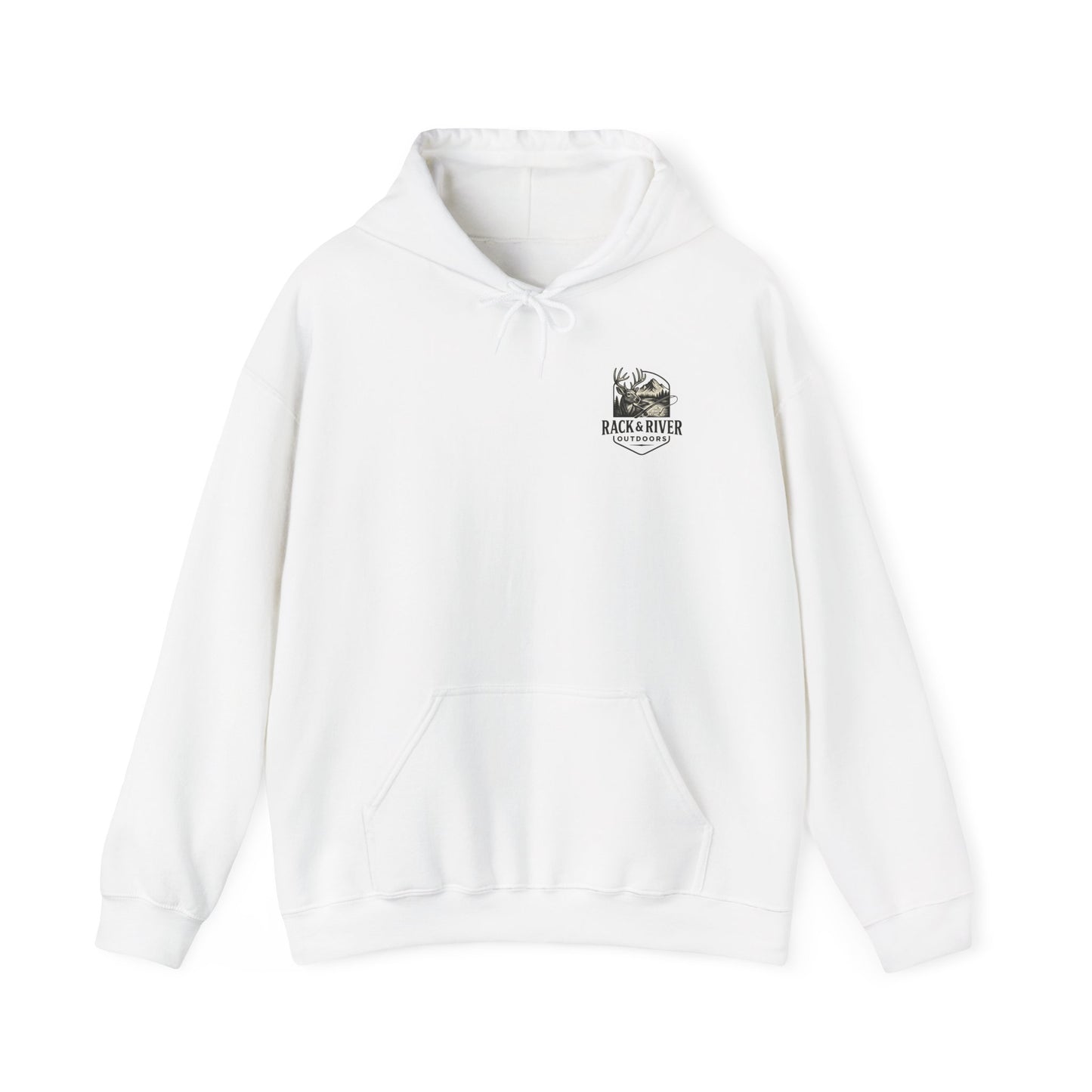 Front view of Fear No Evil Psalm 23 Christian themed hoodie – Rack & River Outdoors