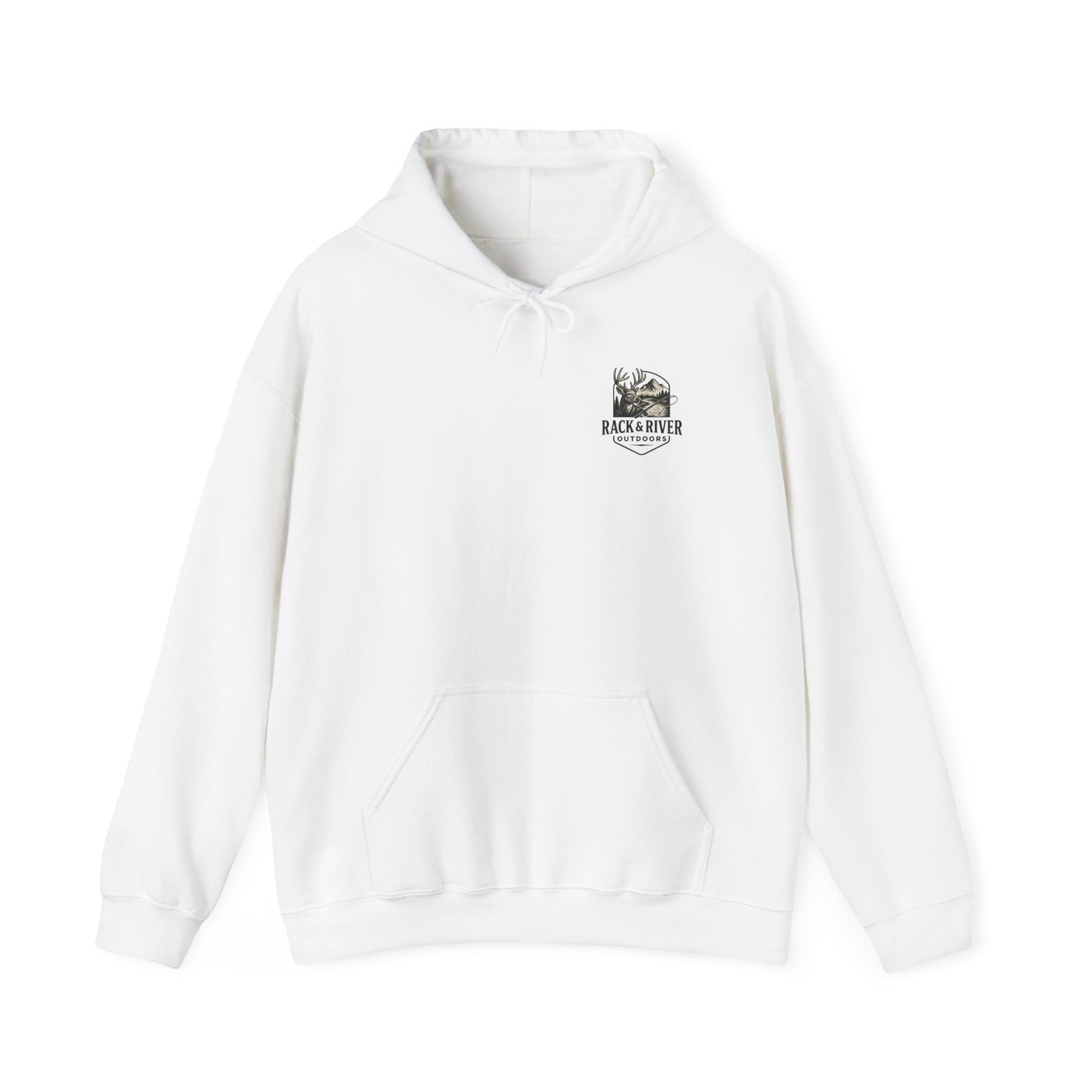 Front view of Fear No Evil Psalm 23 Christian themed hoodie – Rack & River Outdoors