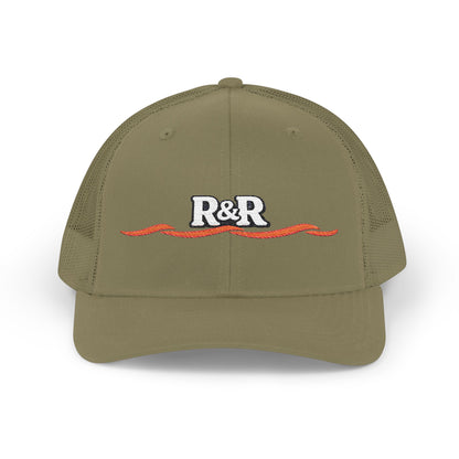 R&R Embroidered Trucker Cap - Retro Wave Snapback Hat