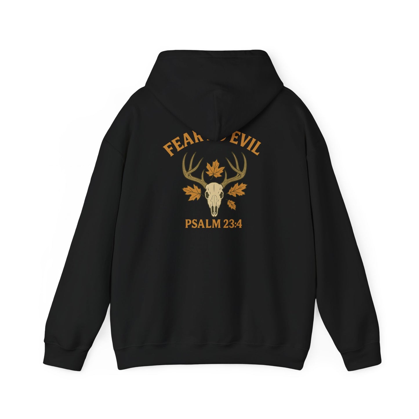 Christian themed hoodie with Psalm 23:4 and antler skull – Rack & River Outdoors