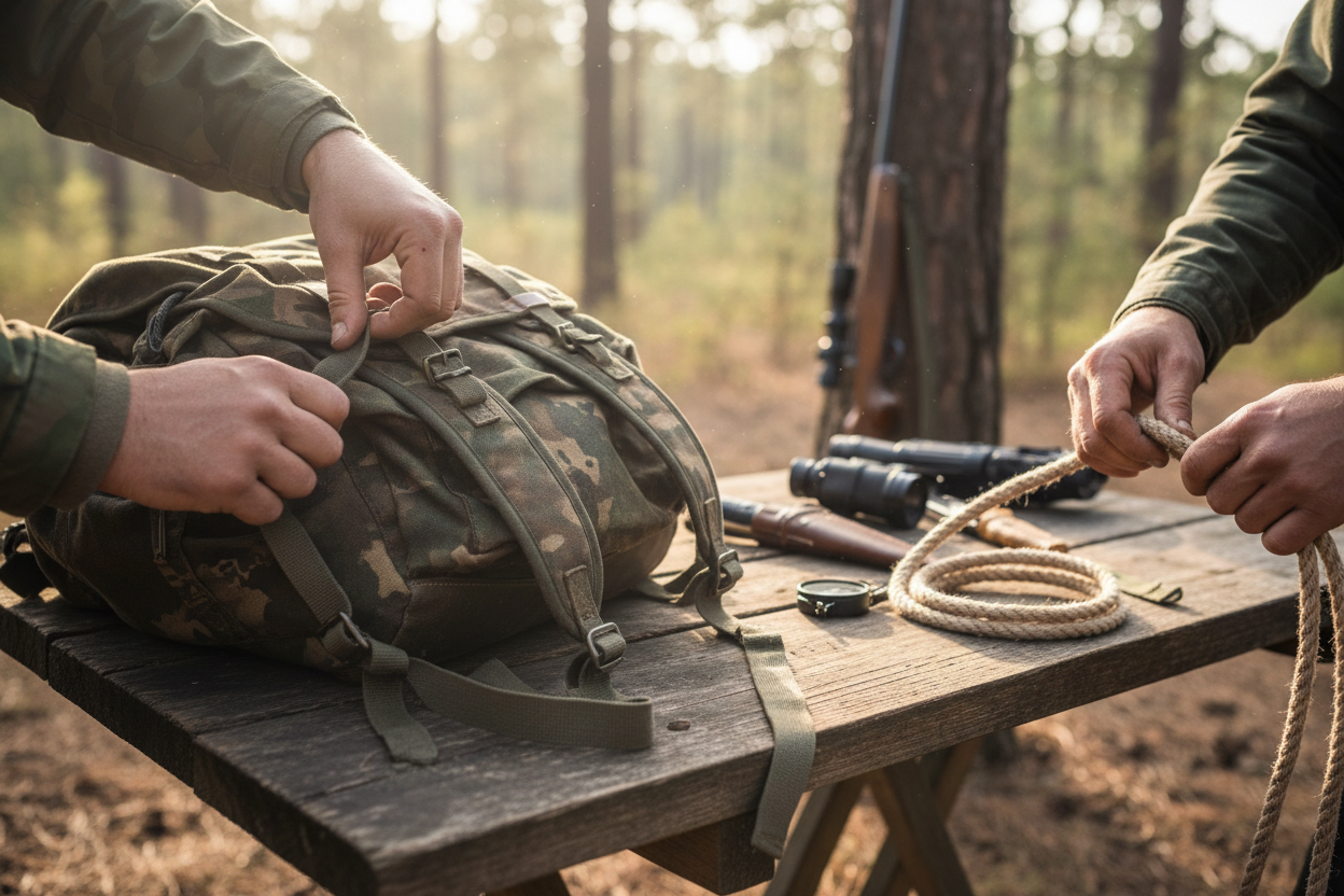 Quiet preparation - hands working with gear